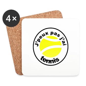 j peux pas j ai tennis - Dessous de verre (lot de 4) - blanc - Devant