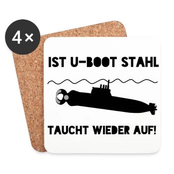 Ist U-Boot Stahl - Taucht wieder auf - Untersetzer (4er-Set) - Weiß - Vorne