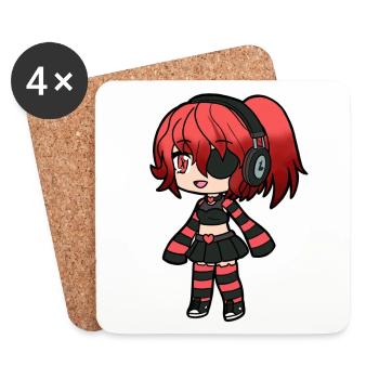 Enfant Emo Pirate Rouge - Dessous de verre (lot de 4) - blanc - Devant