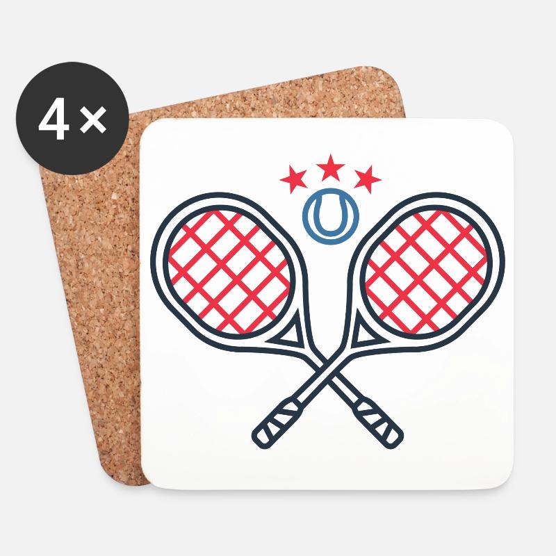 Tennis - Untersetzer (4er-Set) - Weiß