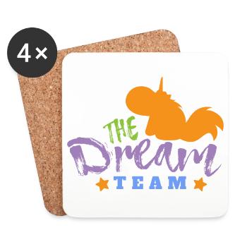 Licorne La Dream Team Idée cadeau drôle - Dessous de verre (lot de 4) - blanc - Devant