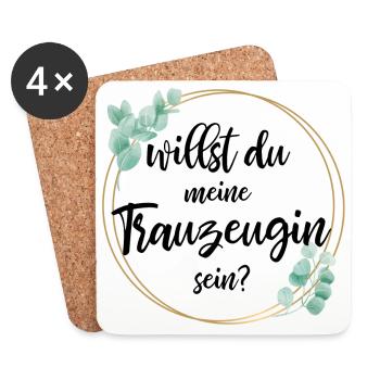 willst du meine trauzeugin sein? - Untersetzer (4er-Set) - Weiß - Vorne