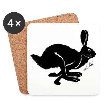 Bunny wildlife - Coasters (set of 4) - white - Front