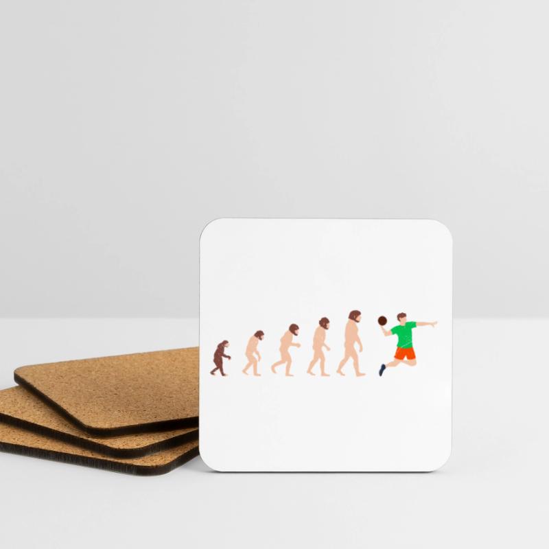 Evolution Handball Player Funny gift idea Coasters (set of 4)
