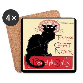 Black Cat Tour - Coasters (set of 4) - white - Front