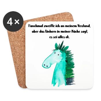 Manchmal zweifle ich an meinem Verstand - Untersetzer (4er-Set) - Weiß - Vorne