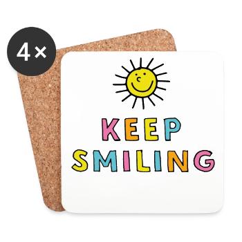 Keep Smiling - Untersetzer (4er-Set) - Weiß - Vorne