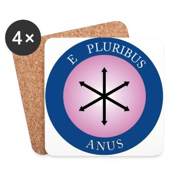 Pluribus Anus - Untersetzer (4er-Set) - Weiß - Vorne