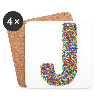 J - Untersetzer (4er-Set) - Weiß - Vorne