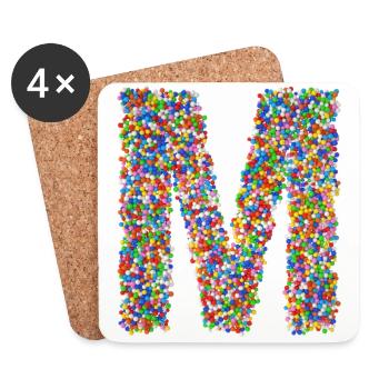 M - Untersetzer (4er-Set) - Weiß - Vorne