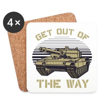 get out of the way Tank Design Retro - Coasters (set of 4) - white - Front