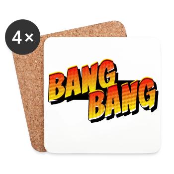 BANG BANG - lettrage comique - Dessous de verre (lot de 4) - blanc - Devant