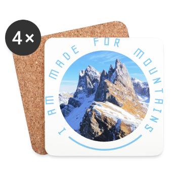 I AM MADE FOR MOUNTAINS - mountains - hiking - Coasters (set of 4) - white - Front