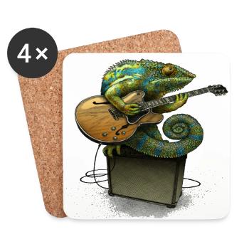 IGUANA REPTILE - Dessous de verre (lot de 4) - blanc - Devant