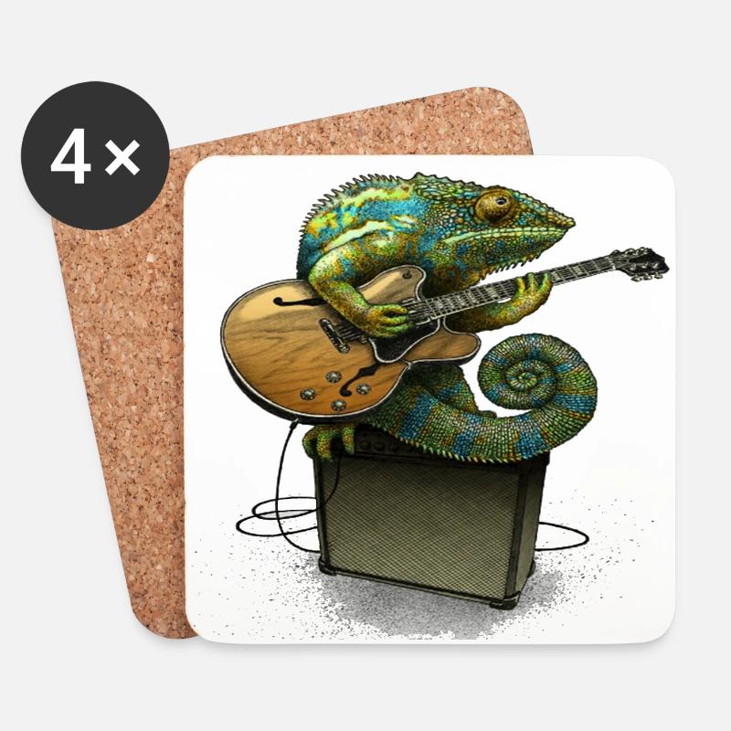 IGUANA REPTIL - Untersetzer (4er-Set) - Weiß