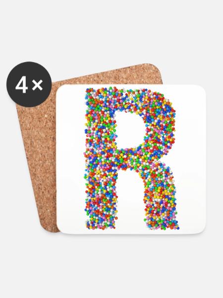 R - Untersetzer (4er-Set) - Weiß