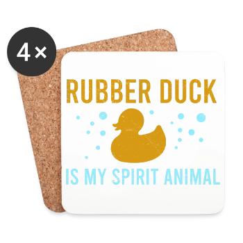 Rubber Duck Is My Spirit Animal Funny gift - Coasters (set of 4) - white - Front