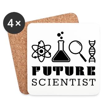 Future Scientist black - Coasters (set of 4) - white - Front