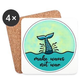 Wellen machen, nicht Krieg - Untersetzer (4er-Set) - Weiß - Vorne
