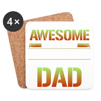 Awesome Dad My Daughter is Awesome gift idea - Coasters (set of 4) - white - Front