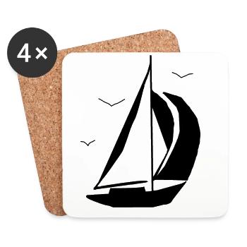 Segelboot - Untersetzer (4er-Set) - Weiß - Vorne