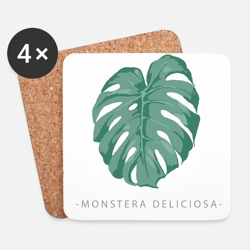 Monster Deliciosa - Untersetzer (4er-Set) - Weiß