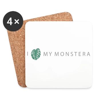 J'aime mon monstera - Dessous de verre (lot de 4) - blanc - Devant
