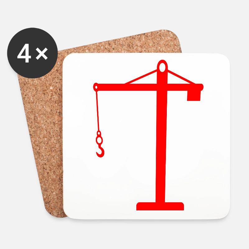 crane - Coasters (set of 4) - white