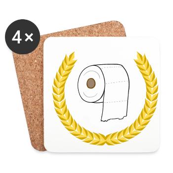 Papier toilette Corona Covid19 Virus - Dessous de verre (lot de 4) - blanc - Devant