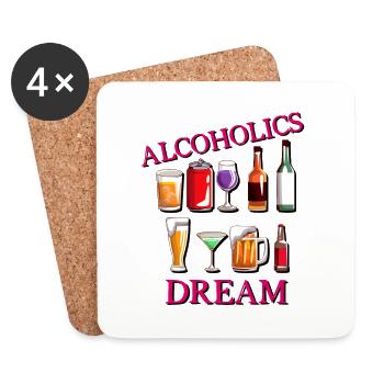 Alcoholics Dream - Coasters (set of 4) - white - Front