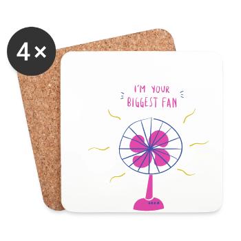 I am Your Biggest Fan - Coasters (set of 4) - white - Front