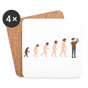 Evolution dad and baby New dad gift idea - Coasters (set of 4) - white - Front