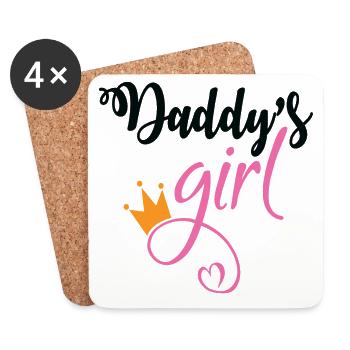 papa fille papa - Dessous de verre (lot de 4) - blanc - Devant