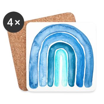Regenbogen Blau - Untersetzer (4er-Set) - Weiß - Vorne