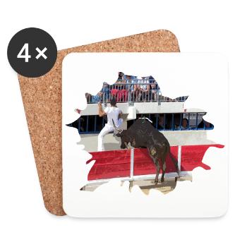 Camargue bull south France - Coasters (set of 4) - white - Front