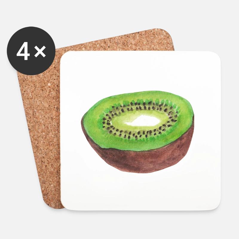 Kiwi - Untersetzer (4er-Set) - Weiß
