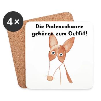 Podencohaare Outfit 2 - Untersetzer (4er-Set) - Weiß - Vorne
