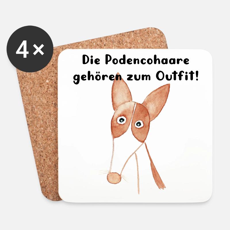 Podencohaare Outfit 2 - Untersetzer (4er-Set) - Weiß