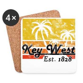 Key West Florida Vintage - Coasters (set of 4) - white - Front