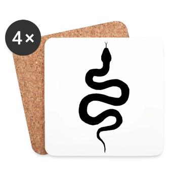 Snake in black - Coasters (set of 4) - white - Front