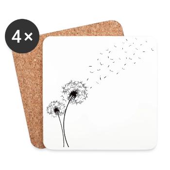Plante pissenlit plante pissenlit - Dessous de verre (lot de 4) - blanc - Devant