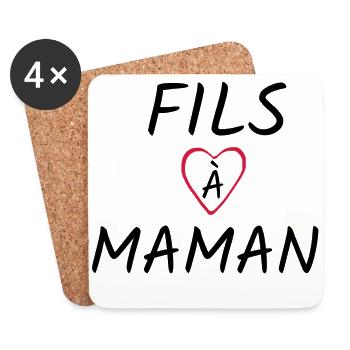 Fils à Maman - Tshirt Bébé original - Dessous de verre (lot de 4) - blanc - Devant