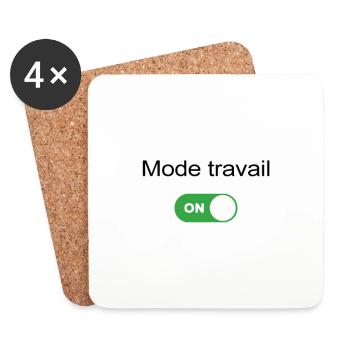 Mode travail on - Dessous de verre (lot de 4) - blanc - Devant