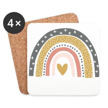 Rainbow heart hope - Coasters (set of 4) - white - Front