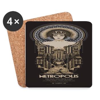 Cult Film METROPOLIS 1927, Fritz Lang - Coasters (set of 4) - white - Front