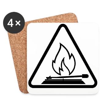 Burning turntable - Coasters (set of 4) - white - Front