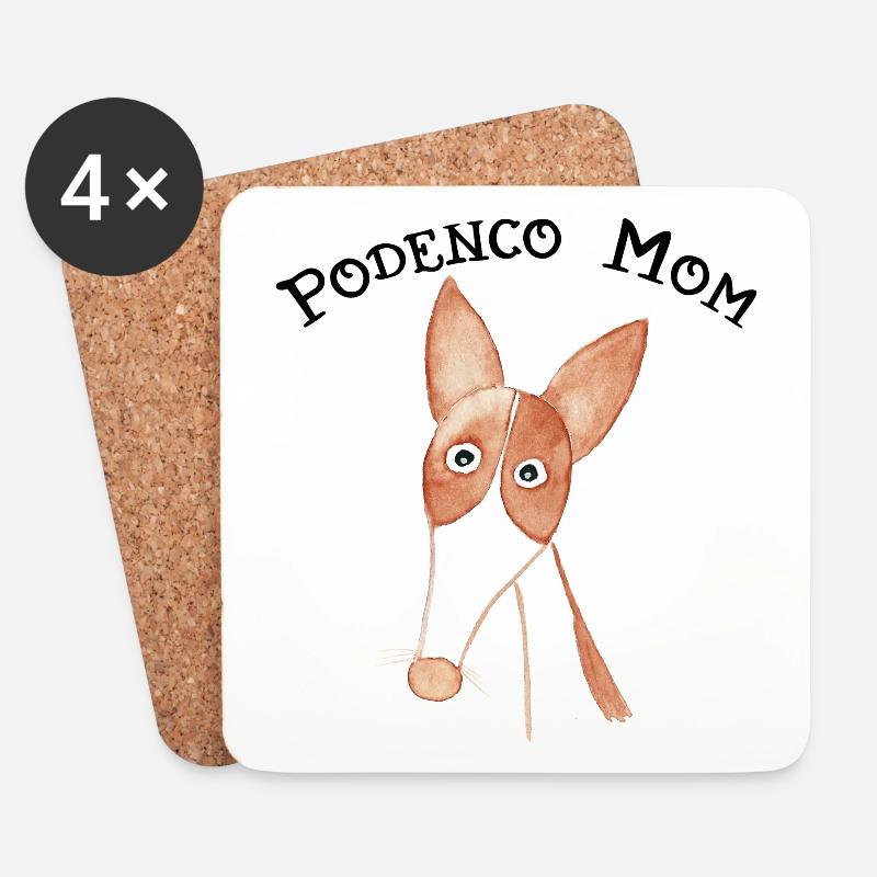 Podenco Mom - Untersetzer (4er-Set) - Weiß