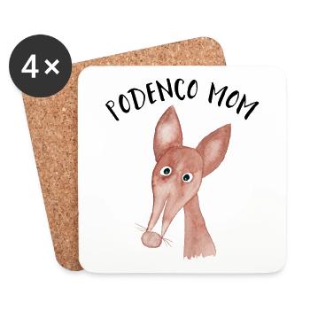 Podenco Mom 2 - Dessous de verre (lot de 4) - blanc - Devant