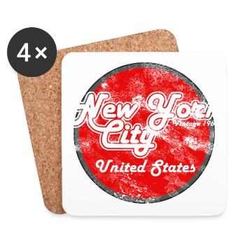New York City Vintage - Coasters (set of 4) - white - Front