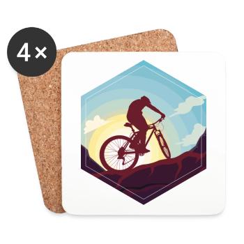 Vélo de montagne cool VTT - Dessous de verre (lot de 4) - blanc - Devant